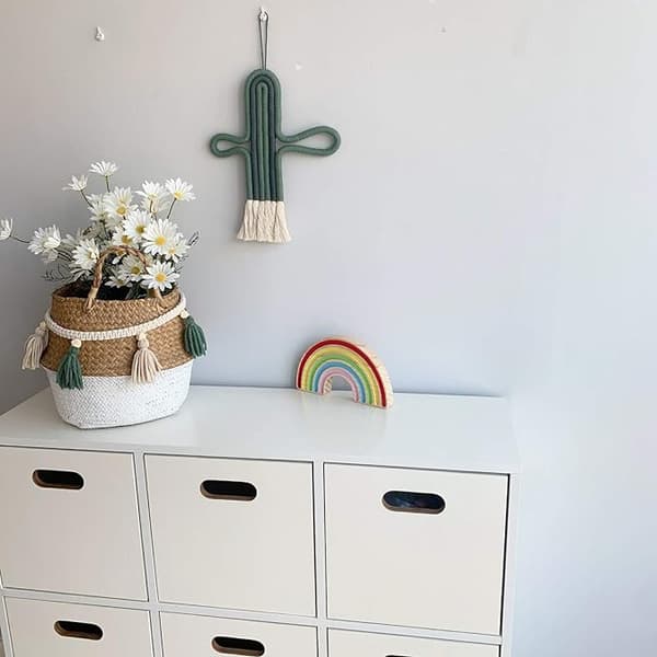 Handvävd gobeläng Boho väggdekoration Bomullstofs Heminredning -