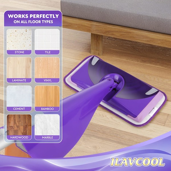6 PAKK Gjenbrukbare Moppputer for Swiffer WetJet Mopp, WetJet Refills WetJet