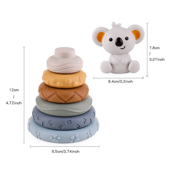 7 st Baby Stacking & Nesting Circle Toy, Mjuka Byggringar Sta