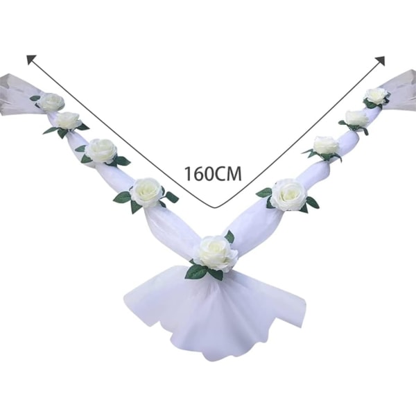 Bryllupsbilens frontblomsterdekorasjon, simulering Rose Simulation D
