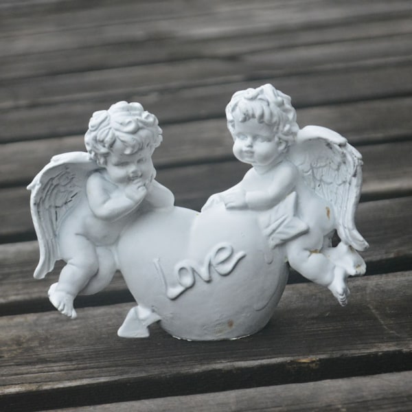 Cupid kjærlighet Engler Resin Hage Statue Figur, Innendørs Utendørs H