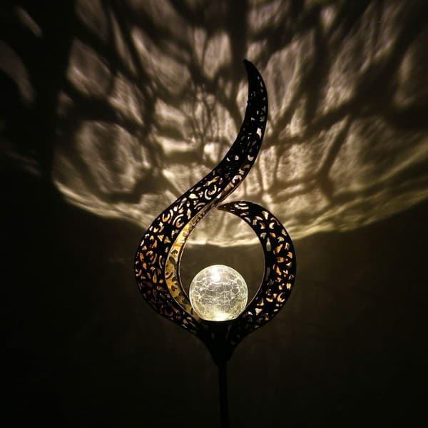Udendørs solcellelamper Have Crackle Glass Globe Stake Lights,Wate