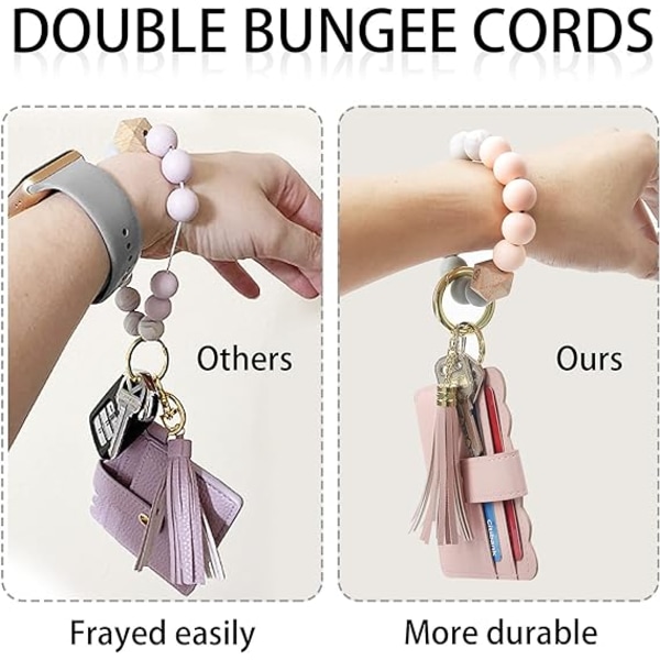 Wristband Bracelet Keychain Wallet,Wrist Car Keyring with Tassel