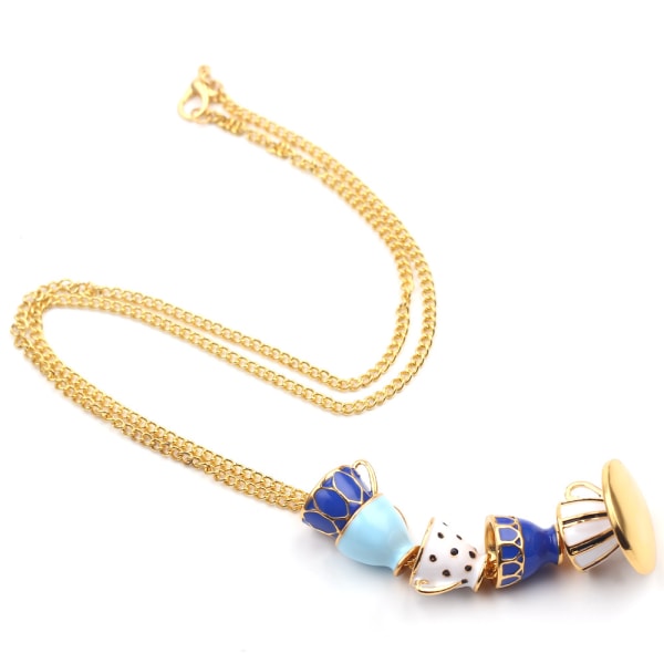 3D Teekopp Kaffekopp Halsband - Elegant Teekopp Tröja Hänge Ne