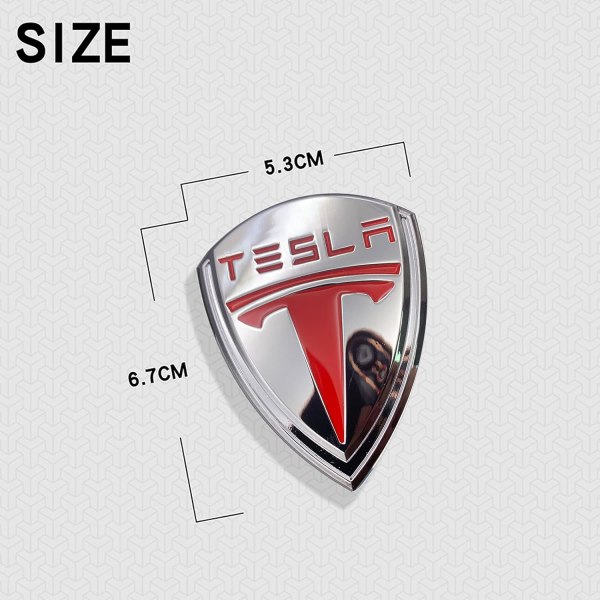 Auton lisävaruste ja Tesla-merkki - 3D-metallikyltti / Auton tarra / Setu