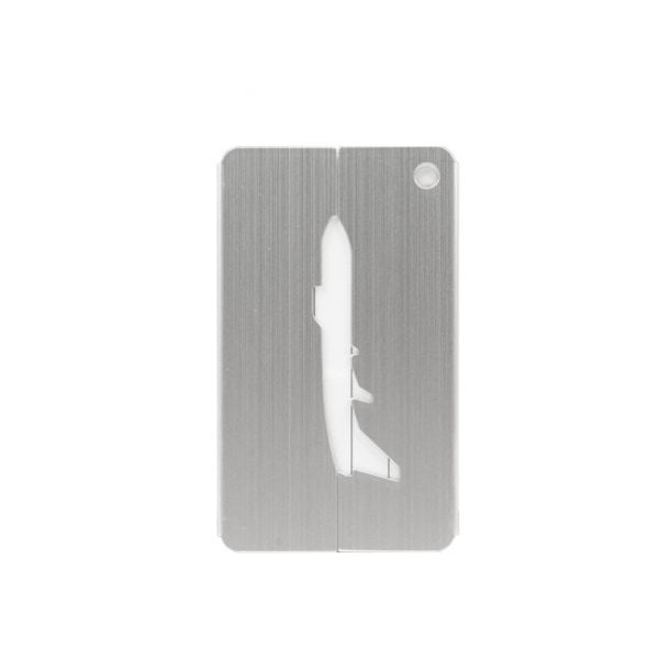 1 st Bagagetagg i Aluminium med flygplansmotiv - Silver Silver