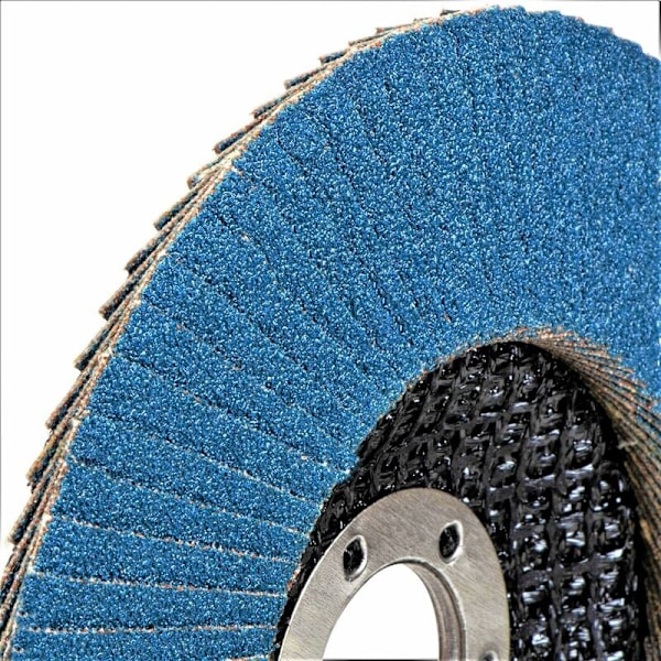 Pakke med 10 125 mm lamelrondeller til slibning af rustfrit stål, træ og metal, korn 60 (Blå)