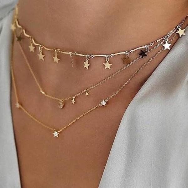 Bohemia Gold trelagers halsband Star Choker Gold Choker Sun S