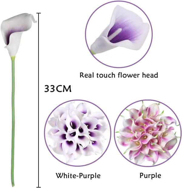 20 stk. Calla Lily brudebuket kunstig latex blomst H