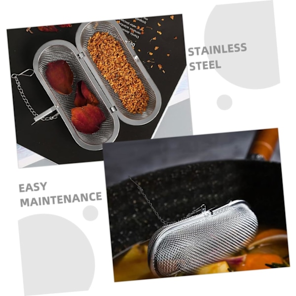 3-pack rostfritt stål lösblad teinfuser, rektangulärt nät te, fin