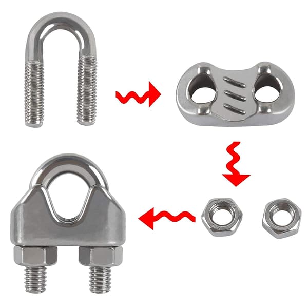 M8 Kabelbindere U-klemme Bolt Kabelklemme 304 Rustfrit Stål Kabelklemme