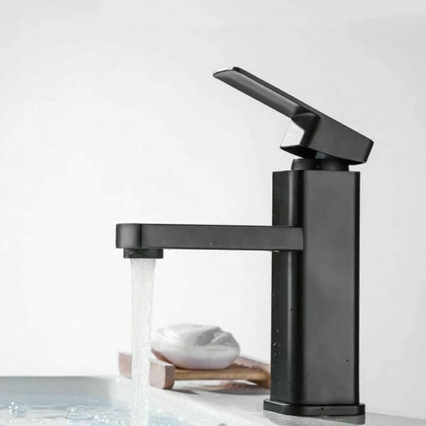 1 stk. Moderne matt sort baderomsbatteri, elegant design baderom S
