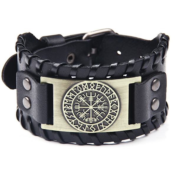 Pirat Vintage Armbånd Kompas Herrearmbånd Bredt Armbånd Læder Armbånd
