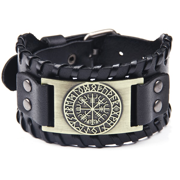 Pirate Vintage Armband Compass Bred Armband Män Läder Brace