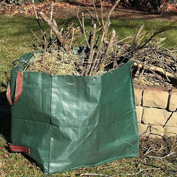 （Grøn 2 stk. 65*65CM）Haveaffaldsposer med håndtag, kraftig blad