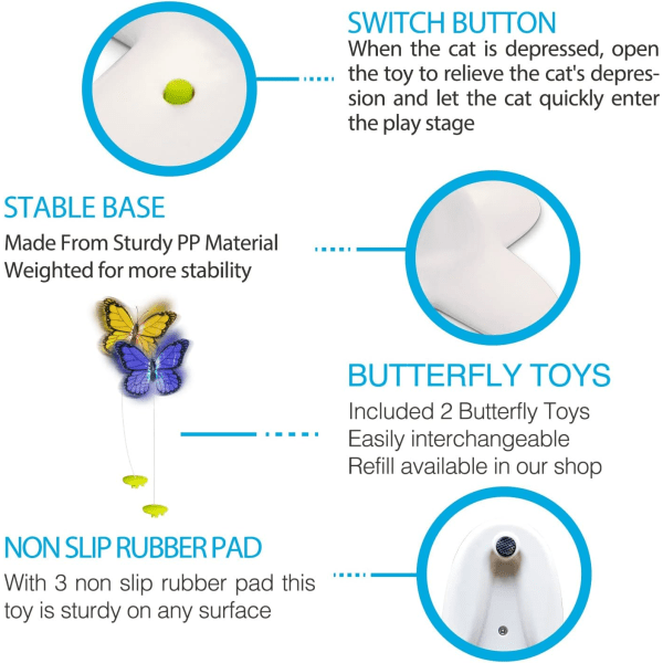 Interaktiv sommerfuglekat sommerfugle legetøj med to udskiftningskitt