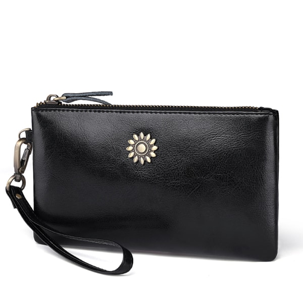 Nahkainen clutch laukku naisten lompakko pitkä uusi yksinkertainen muodikas käsilaukku