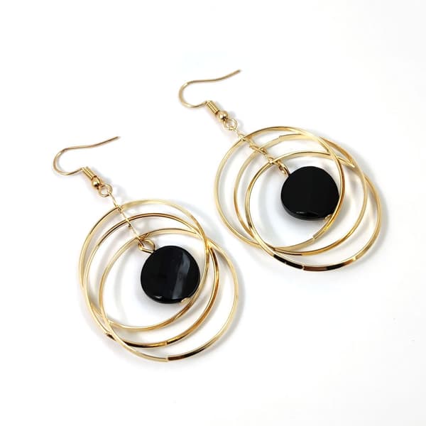 Guld Triple Circle Hoop Drop Øreringe