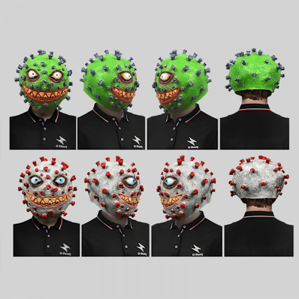 Virusmodellering Halloween Mask Latex Huvudbonad Rekvisita