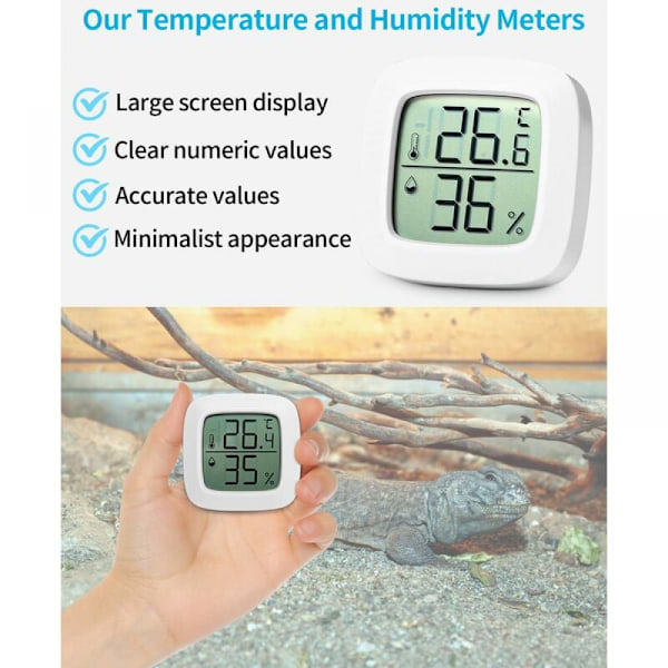 （5 stykker） Digital innendørs termometer hygrometer, komfortnivåindikator