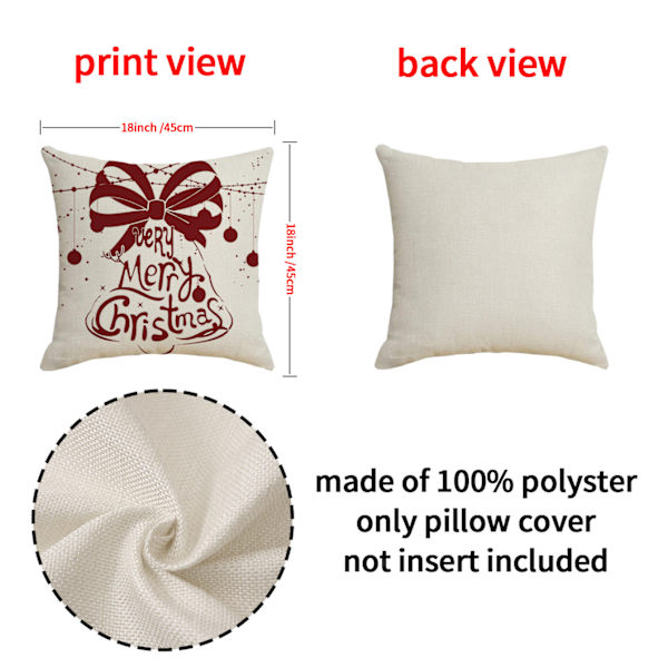 4 stk snømann juleputetrekk, Coussin taie d'ore