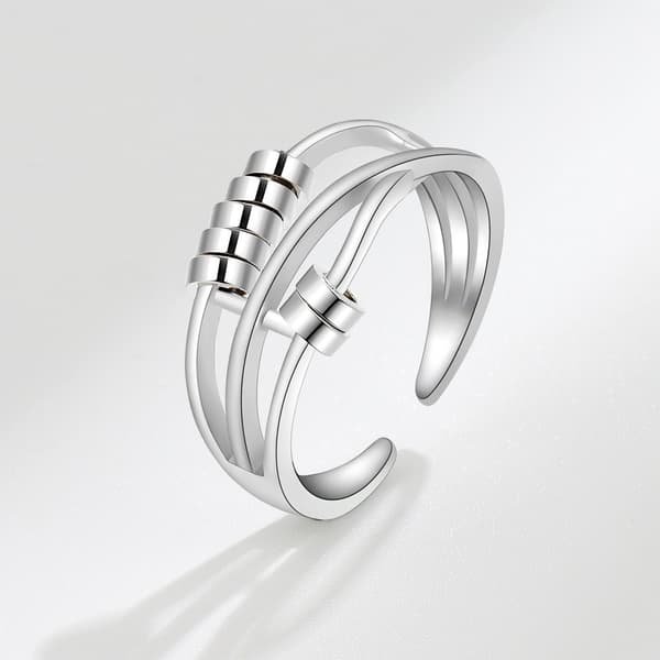 Antistressring Blomst Smil Sølv