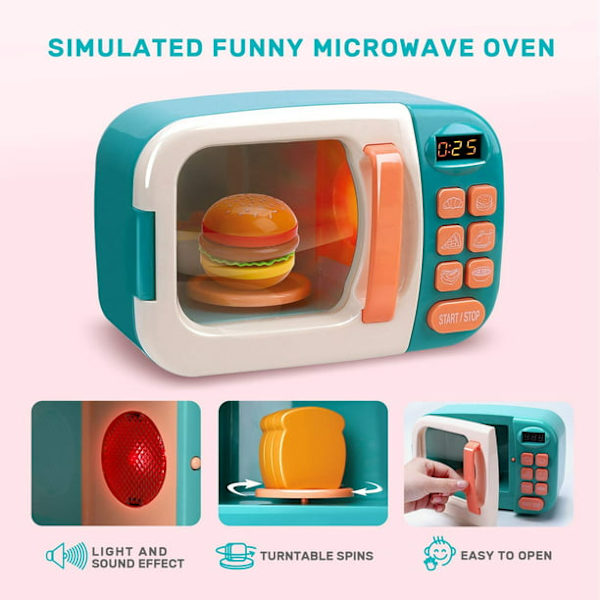Leksakskök Play Set Barn Låtsaslek Elektronisk Ugn med Lek