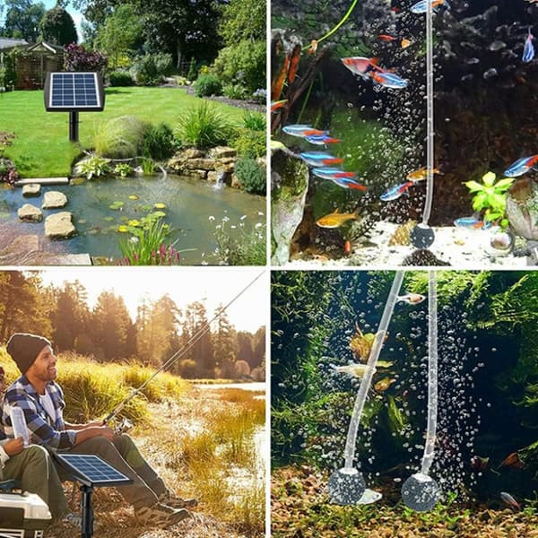 Solvatten syrepump, högeffektiv luftare, solcellsdriven syrepump för utomhusbruk
