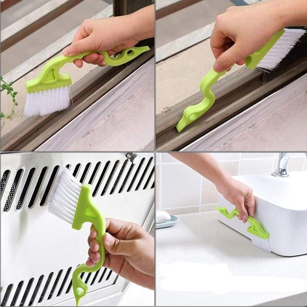 Gap Cleaning Tool 4 Piece Handheld Window Slot Cleaning Brush Kit