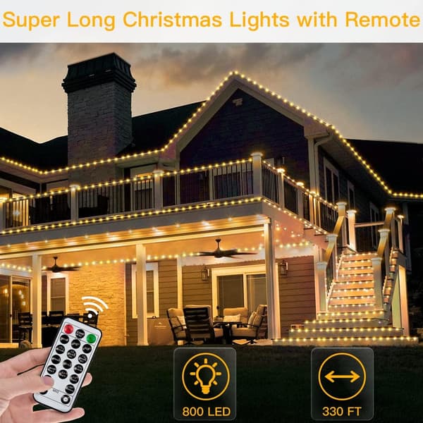 Utendørslys Julelys 330FT/100LED Lang Varm Hvit