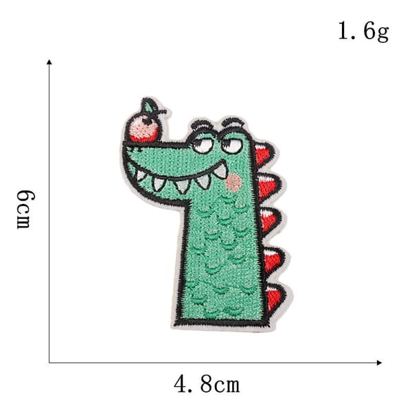 10 st tecknade små dinosaurier broderade tygpatchar för barnkläder