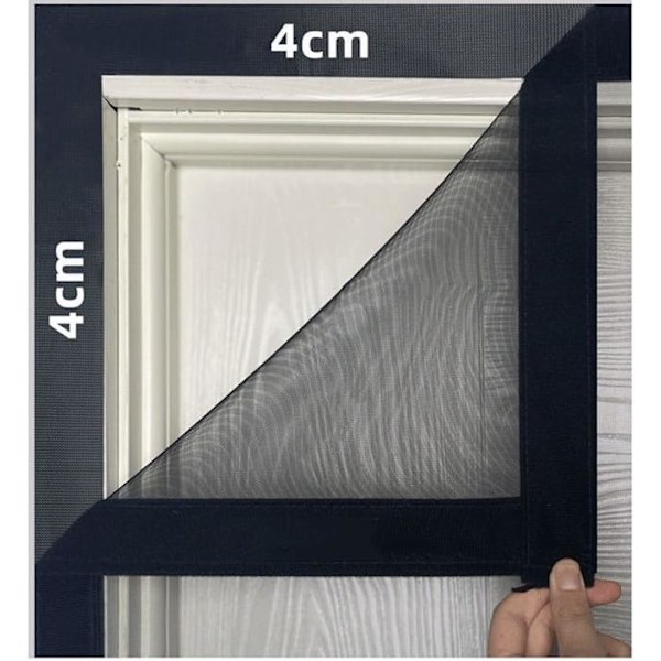 Myggenet til vindue, fuld stribe af magneter, udtrækkelig dørskærm, magnetisk lukning til enkelt terrassedør 95x210cm