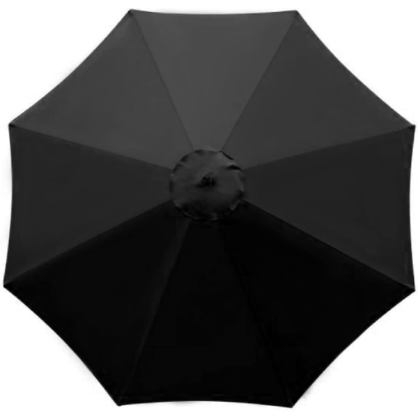 Replacement cover for parasol - 8 ribs - Diameter 3m - Waterproof - UV protection - Replacement fabric - Black