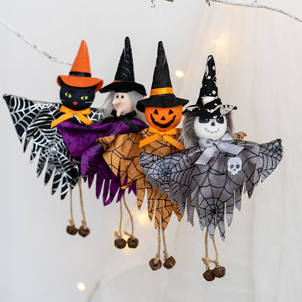 4 kappaletta Halloween riippuvia haamudekoraatioita - Kurpitsa Haamu Olki Wi
