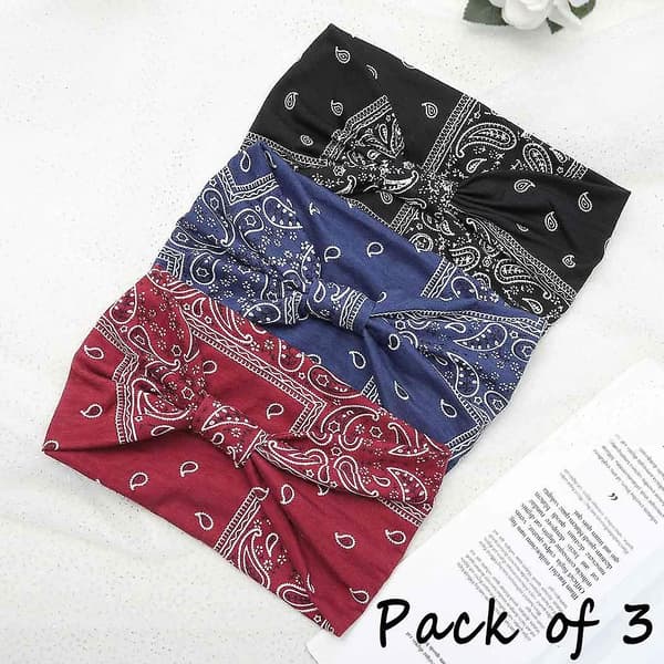 Boho Bandeau Hodebånd Bred Knute Hår Sjal Hårbånd Elastisk Tur