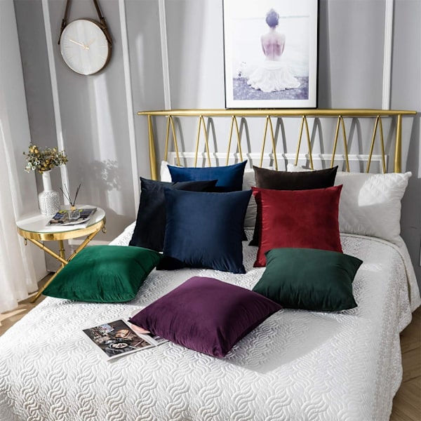 Et sæt med 2 dekorative velour pudebetræk til sofaer, soveværelser,