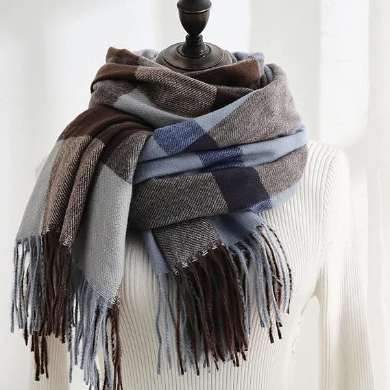 1PC Blå Skjerf Dame Elegant Kasjmir Pashmina Skjerf Til Høst