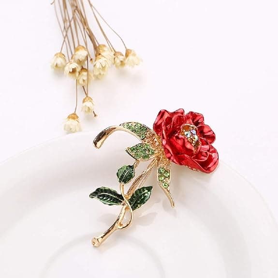 Brosche til kvinder, mors dags gaver, rose diamant legering broche B