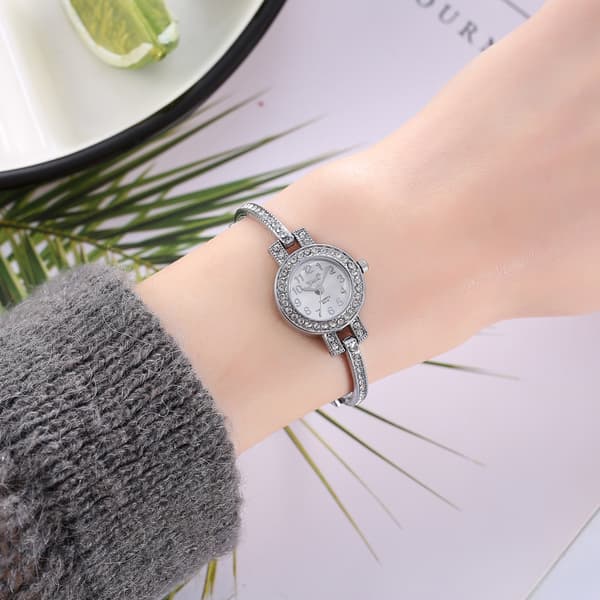 Eksplosiv mote dame armbåndsur full diamant tynn stropp
