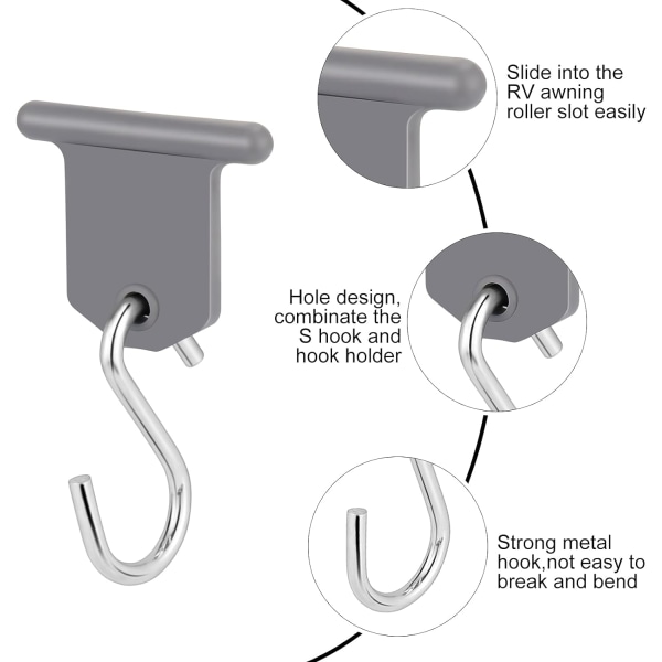 16 par campingvognsforteltkrog RV-fortelttilbehør S-formet H