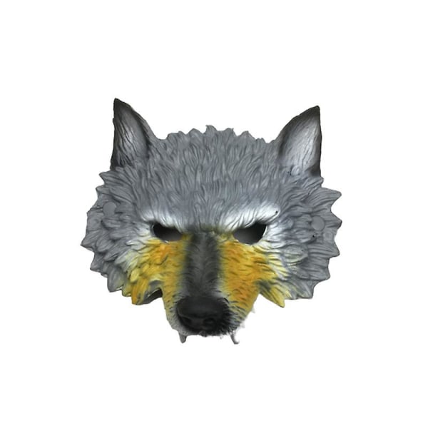 Carnival/påske Cosplay Latex Wolf Mask Animal Style svart gul