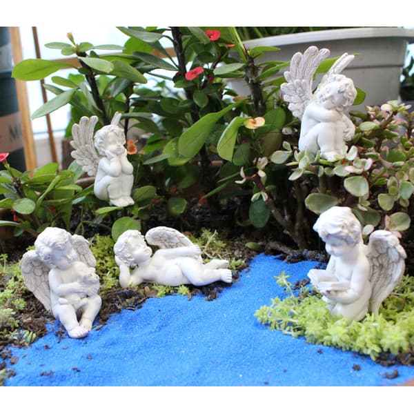 Engel Have Tilbehør Udendørs Indendørs, 5stk Miniature Engle Fig