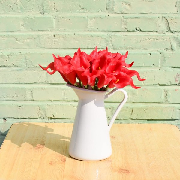 20 stk. Hvide Kunstige Calla Lily Silkeblomster 34 cm