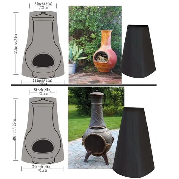 84x21/48cm Vattentät Rund Eldstadsskydd, Utomhus Eldstadsskydd