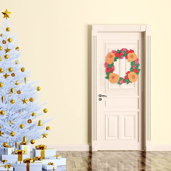 Timanttitaidekranssi-sarja, DIY-kristalliovikranssi 5D-timanttimaalaus