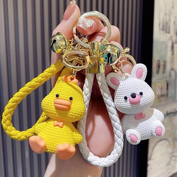 Sød nøgleringsgave – Kawaii rygsækcharms tegneserie dyre dreng pige