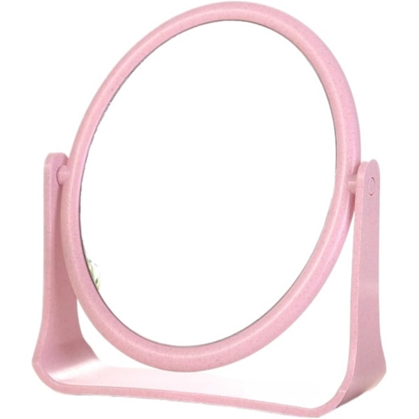 Rundt Speil, Sminkespeil, Skrivebord, Dobbeltsidig Sminkespeil (Rosa)
