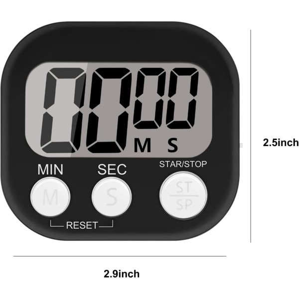 Magnetisk kökstimer i orange färg, magnetisk timer med högt ljud