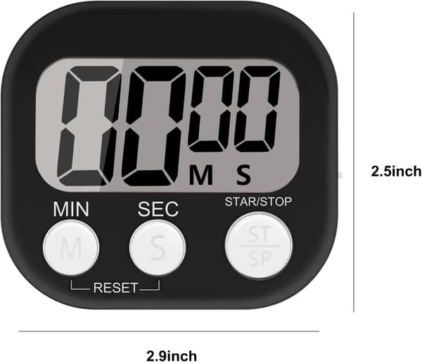 Vit magnetisk kökstimer, magnetisk timer med högt alarm för