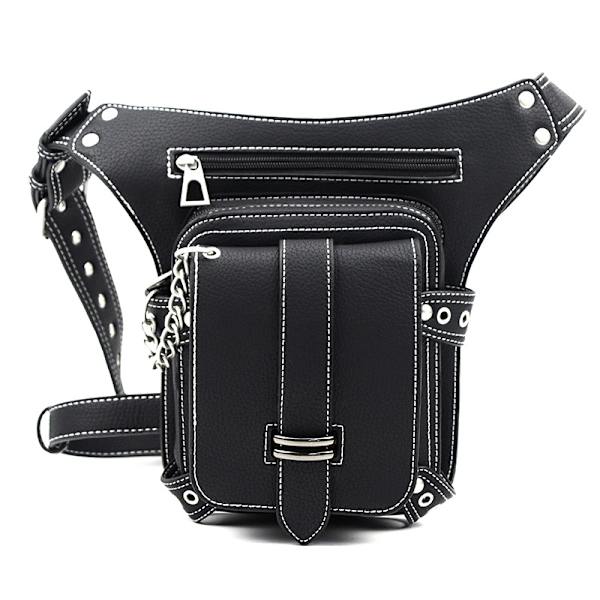 Steampunk midjeväska Fanny Pack Fashion Gothic Läder Axelväska Cr